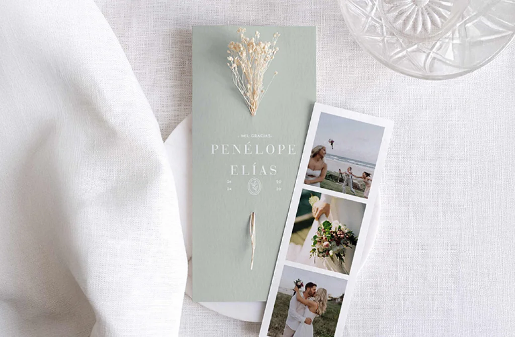 Tarjetas con flores secas