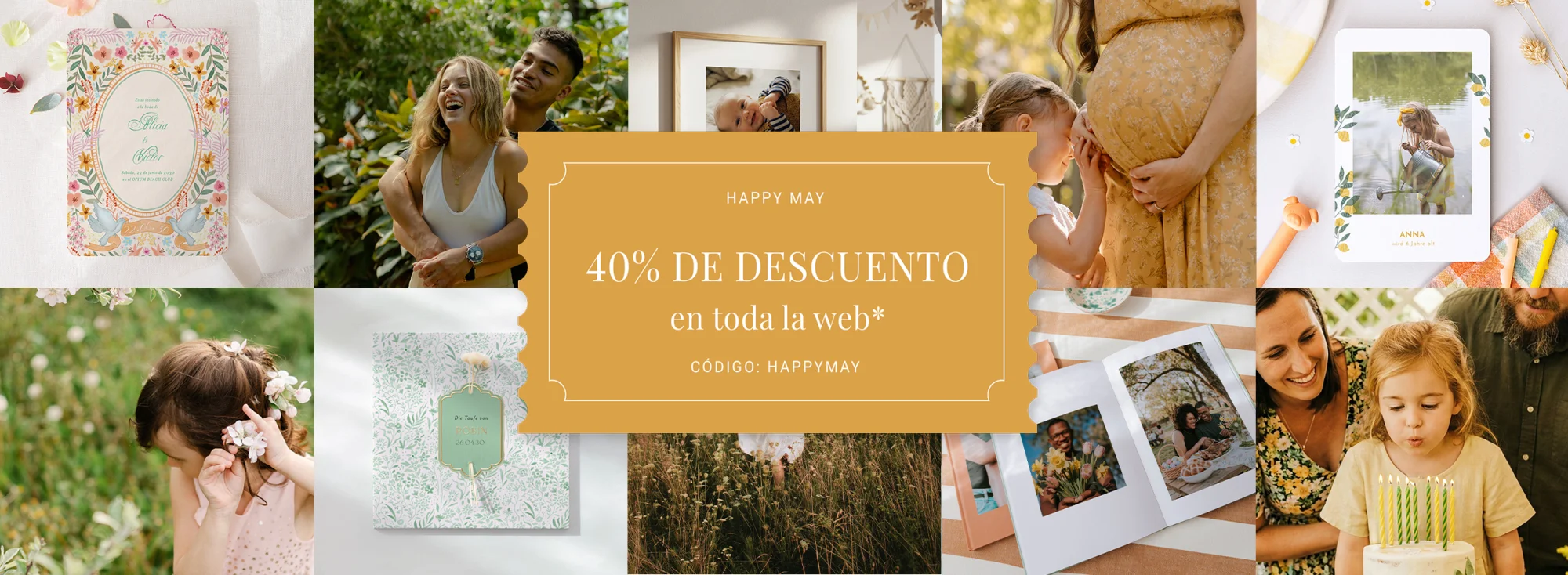 40% de DESCUENTO en toda la web* - código: HAPPYMAY