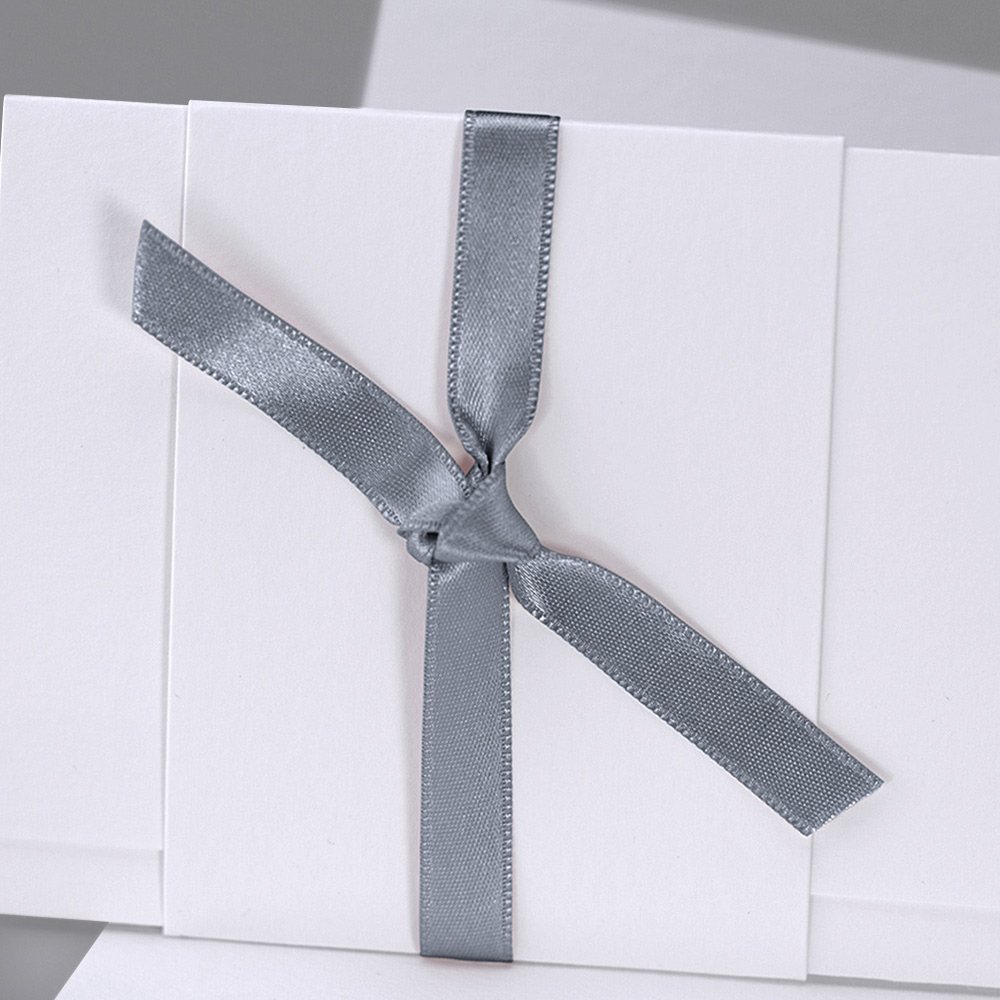 Lazo satén gris 90 cm