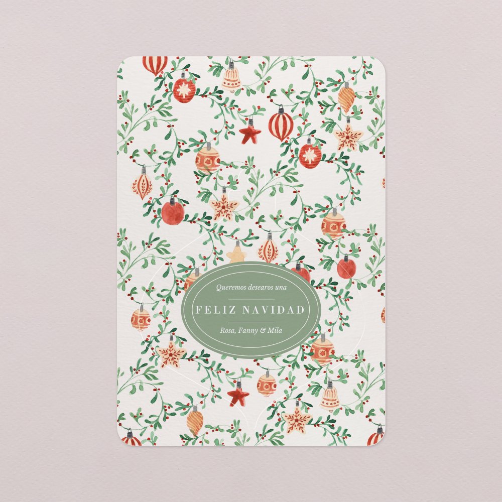 Adorno vintage - Follaje navideño